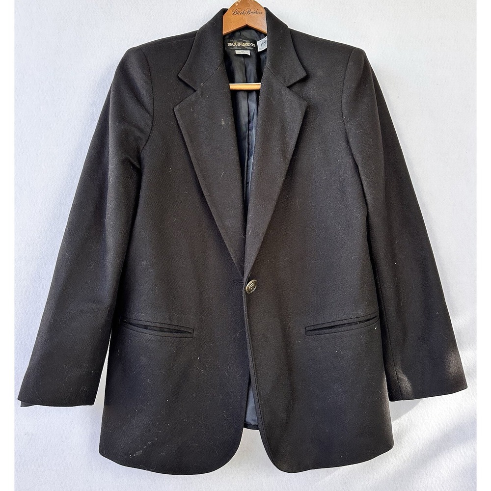 Requirements Blazer Wool Classic Office Women 10 Black Excellent